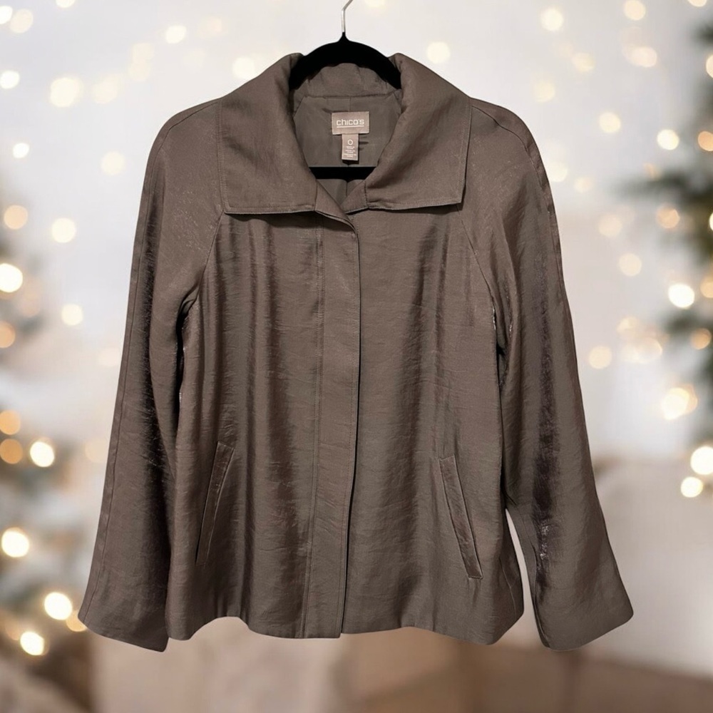 Chico's Shimmering Brown Blazer. Size 0 - Picture 1 of 8